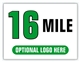 Race Distance Marker Sign 16 Mile