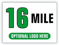 Race Distance Marker Sign 16 Mile