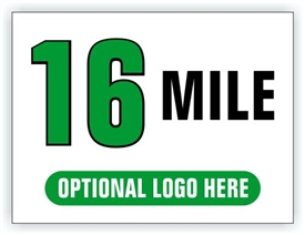 Race Distance Marker Sign 16 Mile