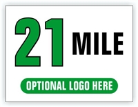 Race Distance Marker Sign 21 Mile