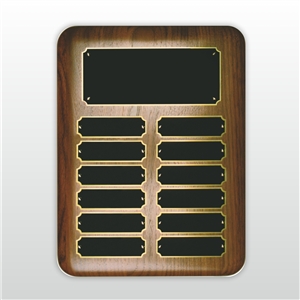 Elliptical Walnut Perpetual Plaque
