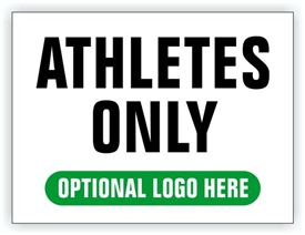 Event Registration Area Sign | Athletes Only