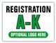 Event Registration Area Sign | Registration A-K