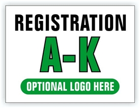 Event Registration Area Sign | Registration A-K