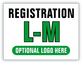 Event Registration Area Sign | Registration L-M