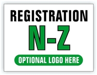 Event Registration Area Sign | Registration N-Z
