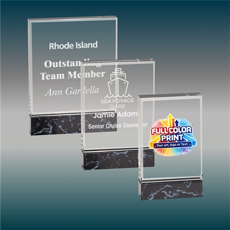 Acrylic Fusion Award Trophy with Custom Engraving or Full-Color Print