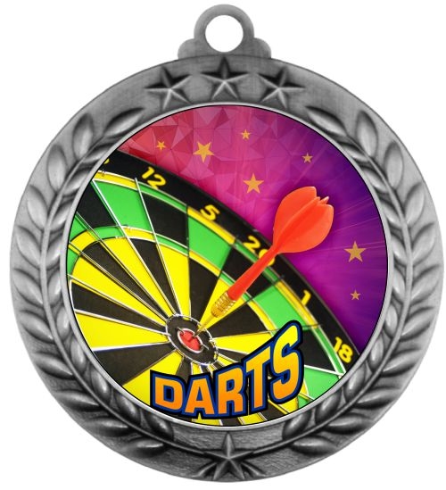 Darts medal in plastic case including Engraved plate