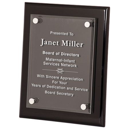Black Piano Finish Floating Acrylic Plaque