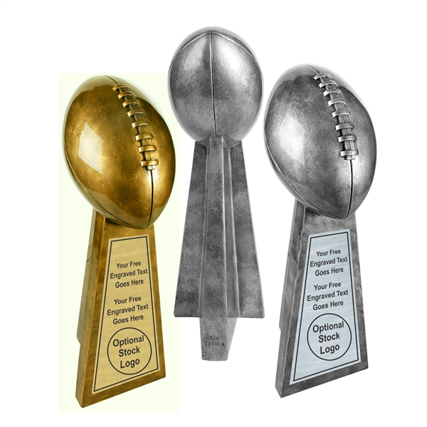 Antique Gold or Silver Football Resin Award