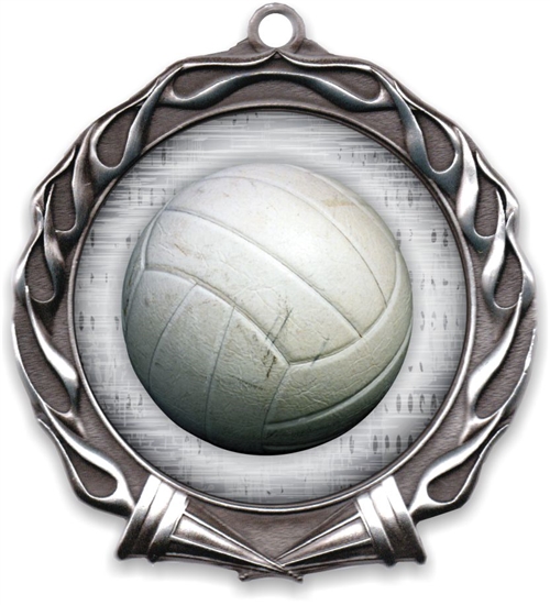 Stars and Stripes Engraved Volleyball Medal