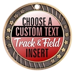 Track and Field Full Color Custom Text Insert Medal