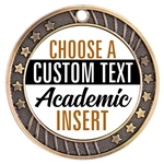 Academic Full Color Custom Text Insert Medal