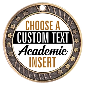 Academic Full Color Custom Text Insert Medal