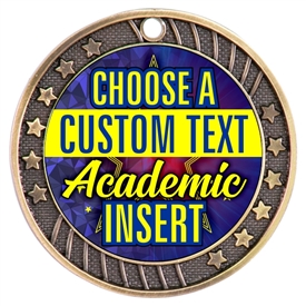 Academic Full Color Custom Text Insert Medal