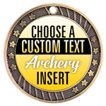 Archery Full Color Custom Text Insert Medal
