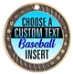 Baseball Full Color Custom Text Insert Medal