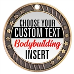 Female Body Building Full Color Custom Text Insert Medal