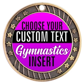 Gymnastics Full Color Custom Text Insert Medal