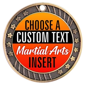 Martial Arts Full Color Custom Text Insert Medal