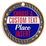 Place Full Color Custom Text Insert Medal