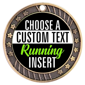 Running Full Color Custom Text Insert Medal