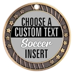 Soccer Full Color Custom Text Insert Medal