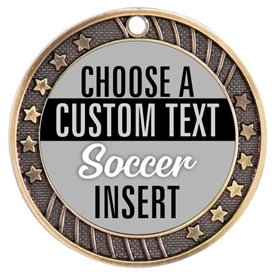 Soccer Full Color Custom Text Insert Medal