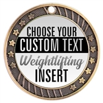 Weight Lifting Full Color Custom Text Insert Medal