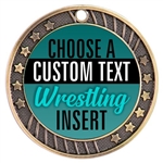 Wrestling Full Color Custom Text Insert Medal