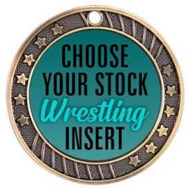 Wrestling Full Color Insert Medal