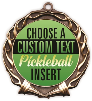 Pickleball Full Color Custom Text Insert Medal