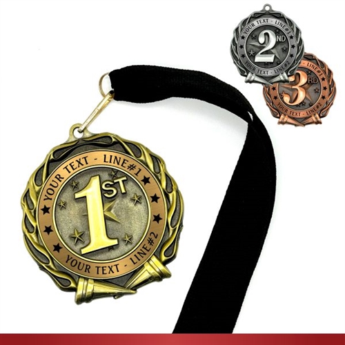 Custom Text Place Award Medals
