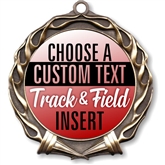 Track and Field Full Color Custom Text Insert Medal