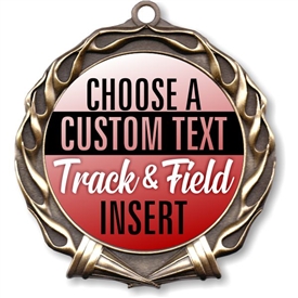 Track and Field Full Color Custom Text Insert Medal