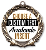 Academic Full Color Custom Text Insert Medal