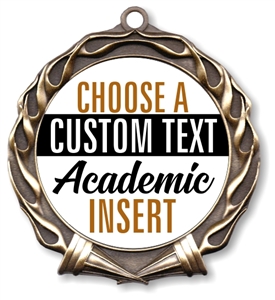 Academic Full Color Custom Text Insert Medal