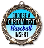 Baseball Full Color Custom Text Insert Medal