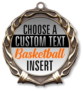 Basketball Full Color Custom Text Insert Medal