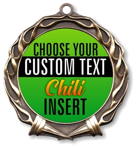 Chili Cook-off Full Color Custom Text Insert Medal