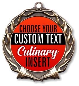Culinary Full Color Custom Text Insert Medal