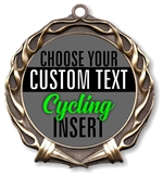 Cycling Full Color Custom Text Insert Medal