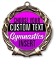Gymnastics Full Color Custom Text Insert Medal