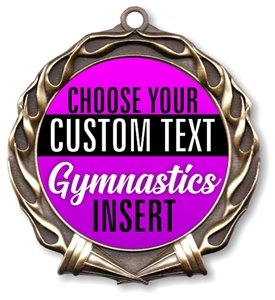 Gymnastics Full Color Custom Text Insert Medal