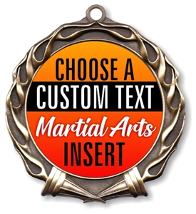 Martial Arts Full Color Custom Text Insert Medal