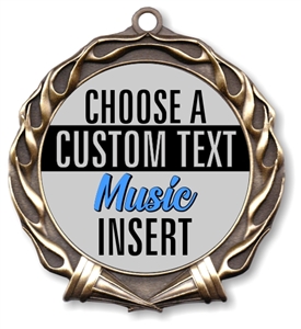 Music Full Color Custom Text Insert Medal