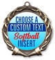 Softball Full Color Custom Text Insert Medal