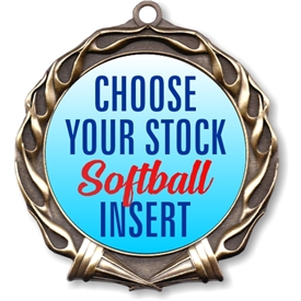 Softball Full Color Insert Medal