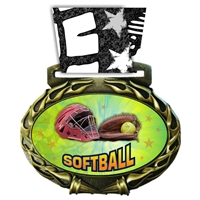 Softball Medal in Jam Oval Insert | Softball Award Medal