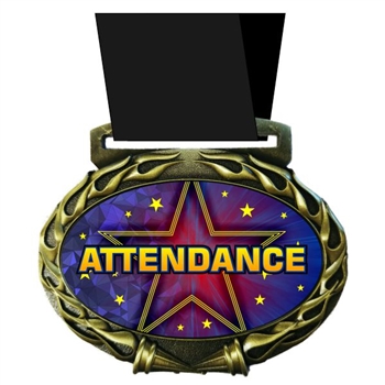 Attendance Medal in Jam Oval Insert | Attendance Award Medal